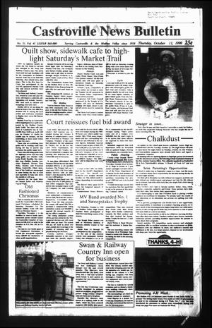 Primary view of object titled 'Castroville News Bulletin (Castroville, Tex.), Vol. 31, No. 41, Ed. 1 Thursday, October 11, 1990'.