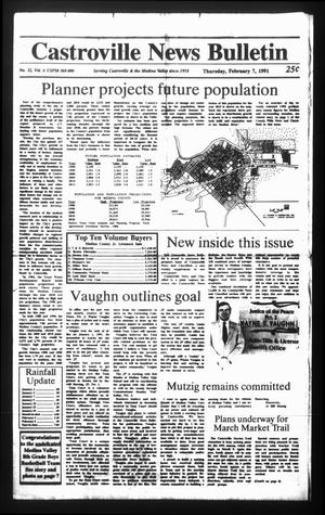 Primary view of object titled 'Castroville News Bulletin (Castroville, Tex.), Vol. 32, No. 6, Ed. 1 Thursday, February 7, 1991'.
