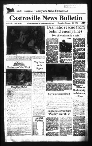 Castroville News Bulletin (Castroville, Tex.), Vol. 32, No. 8, Ed. 1 Thursday, February 21, 1991