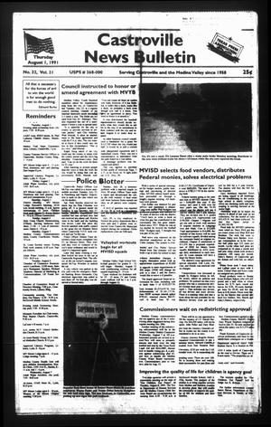 Castroville News Bulletin (Castroville, Tex.), Vol. 32, No. 31, Ed. 1 Thursday, August 1, 1991