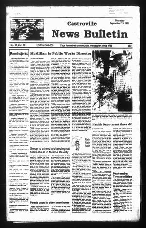 Castroville News Bulletin (Castroville, Tex.), Vol. 32, No. 38, Ed. 1 Thursday, September 19, 1991