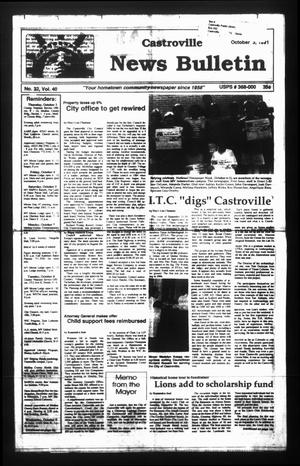 Castroville News Bulletin (Castroville, Tex.), Vol. 32, No. 40, Ed. 1 Thursday, October 3, 1991