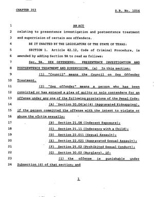 78th Texas Legislature, Regular Session, Senate Bill 1054, Chapter 353