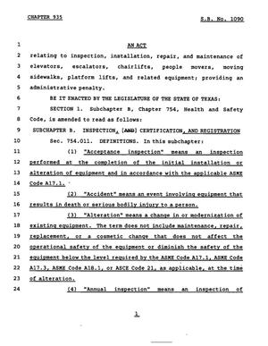 78th Texas Legislature, Regular Session, Senate Bill 1090, Chapter 935