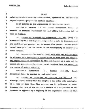 Primary view of 78th Texas Legislature, Regular Session, Senate Bill 1111, Chapter 164