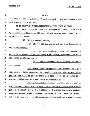 78th Texas Legislature, Regular Session, Senate Bill 1252, Chapter 936