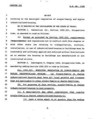 78th Texas Legislature, Regular Session, Senate Bill 1326, Chapter 363