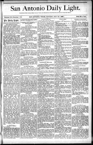 San Antonio Daily Light. (San Antonio, Tex.), Vol. 8, No. 158, Ed. 1 Monday, July 23, 1888