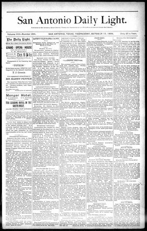 San Antonio Daily Light. (San Antonio, Tex.), Vol. 8, No. 204, Ed. 1 Wednesday, October 10, 1888