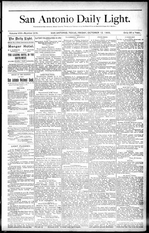 San Antonio Daily Light. (San Antonio, Tex.), Vol. 8, No. 206, Ed. 1 Friday, October 12, 1888