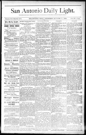 San Antonio Daily Light. (San Antonio, Tex.), Vol. 8, No. 210, Ed. 1 Wednesday, October 17, 1888
