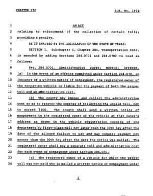 78th Texas Legislature, Regular Session, Senate Bill 1464, Chapter 372