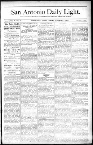 San Antonio Daily Light. (San Antonio, Tex.), Vol. 8, No. 214, Ed. 1 Monday, October 22, 1888