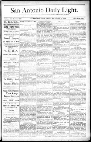 San Antonio Daily Light. (San Antonio, Tex.), Vol. 8, No. 224, Ed. 1 Friday, November 2, 1888