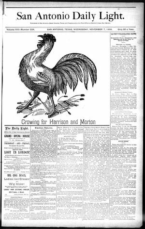 San Antonio Daily Light. (San Antonio, Tex.), Vol. 8, No. 228, Ed. 1 Wednesday, November 7, 1888
