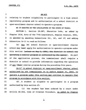 78th Texas Legislature, Regular Session, Senate Bill 1470, Chapter 373