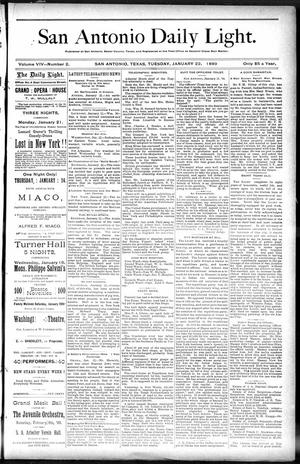 San Antonio Daily Light. (San Antonio, Tex.), Vol. 9, No. 2, Ed. 1 Tuesday, January 22, 1889
