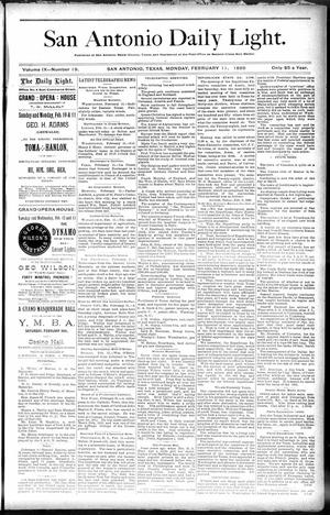 San Antonio Daily Light. (San Antonio, Tex.), Vol. 9, No. 19, Ed. 1 Monday, February 11, 1889