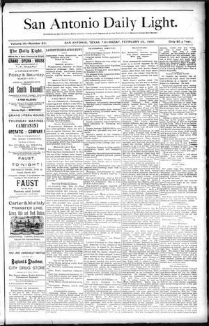 San Antonio Daily Light. (San Antonio, Tex.), Vol. 9, No. 35, Ed. 1 Thursday, February 28, 1889