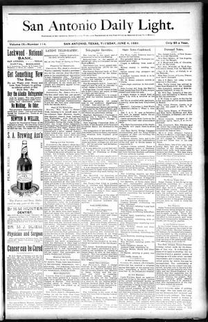 San Antonio Daily Light. (San Antonio, Tex.), Vol. 9, No. 114, Ed. 1 Tuesday, June 4, 1889