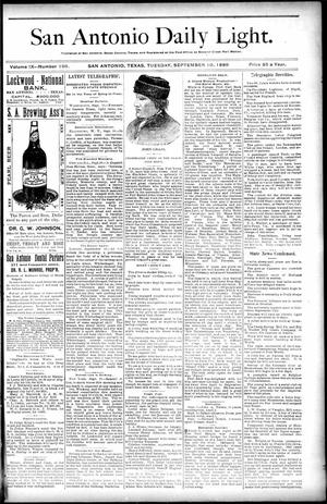 San Antonio Daily Light. (San Antonio, Tex.), Vol. 9, No. 196, Ed. 1 Tuesday, September 10, 1889