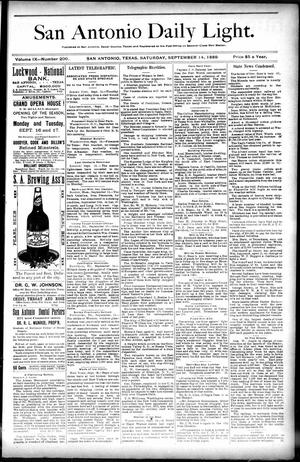 San Antonio Daily Light. (San Antonio, Tex.), Vol. 9, No. 200, Ed. 1 Saturday, September 14, 1889