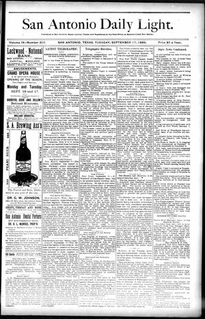 San Antonio Daily Light. (San Antonio, Tex.), Vol. 9, No. 202, Ed. 1 Tuesday, September 17, 1889