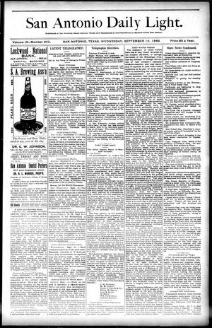 San Antonio Daily Light. (San Antonio, Tex.), Vol. 9, No. 203, Ed. 1 Wednesday, September 18, 1889