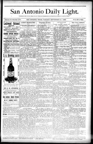 San Antonio Daily Light. (San Antonio, Tex.), Vol. 9, No. 208, Ed. 1 Tuesday, September 24, 1889