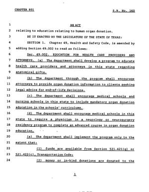 78th Texas Legislature, Regular Session, Senate Bill 160, Chapter 801