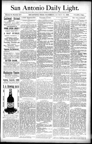San Antonio Daily Light. (San Antonio, Tex.), Vol. 9, No. 227, Ed. 1 Wednesday, October 16, 1889