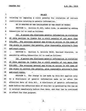 78th Texas Legislature, Regular Session, Senate Bill 1614, Chapter 965