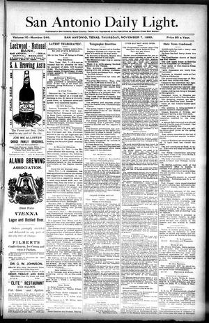 San Antonio Daily Light. (San Antonio, Tex.), Vol. 9, No. 246, Ed. 1 Thursday, November 7, 1889