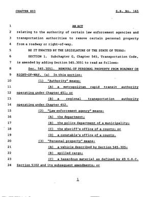 78th Texas Legislature, Regular Session, Senate Bill 165, Chapter 803