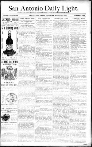 San Antonio Daily Light. (San Antonio, Tex.), Vol. 10, No. 48, Ed. 1 Thursday, March 20, 1890