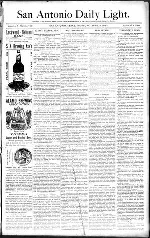 San Antonio Daily Light. (San Antonio, Tex.), Vol. 10, No. 60, Ed. 1 Thursday, April 3, 1890