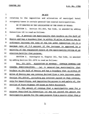 78th Texas Legislature, Regular Session, Senate Bill 1784, Chapter 382