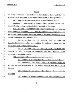 78th Texas Legislature, Regular Session, Senate Bill 249, Chapter 810
