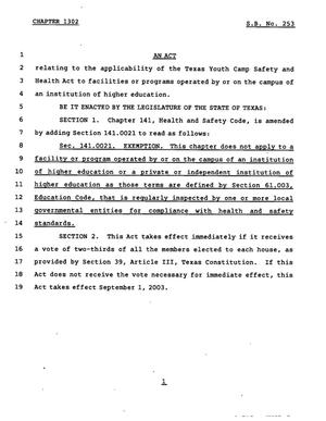 78th Texas Legislature, Regular Session, Senate Bill 253, Chapter 1302