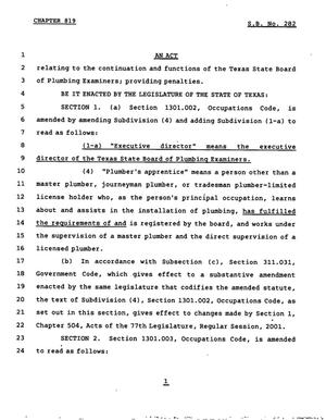 78th Texas Legislature, Regular Session, Senate Bill 282, Chapter 819