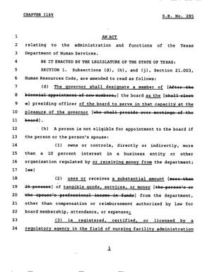 78th Texas Legislature, Regular Session, Senate Bill 285, Chapter 1169