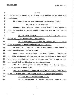 78th Texas Legislature, Regular Session, Senate Bill 319, Chapter 822