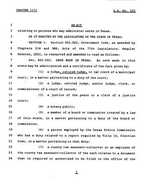 78th Texas Legislature, Regular Session, Senate Bill 322, Chapter 1171