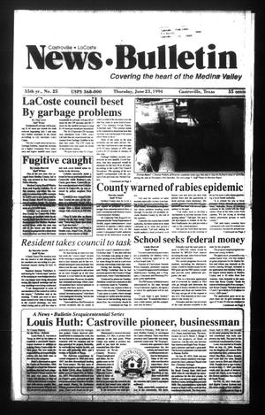 News Bulletin (Castroville, Tex.), Vol. 35, No. 25, Ed. 1 Thursday, June 23, 1994
