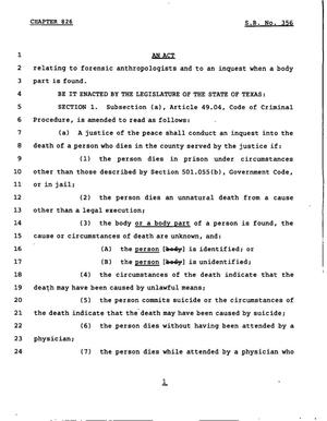 78th Texas Legislature, Regular Session, Senate Bill 356, Chapter 826
