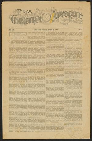 Primary view of object titled 'Texas Christian Advocate (Dallas, Tex.), Vol. 44, No. 23, Ed. 1 Thursday, February 3, 1898'.