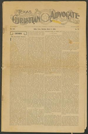 Primary view of object titled 'Texas Christian Advocate (Dallas, Tex.), Vol. 44, No. 29, Ed. 1 Thursday, March 17, 1898'.