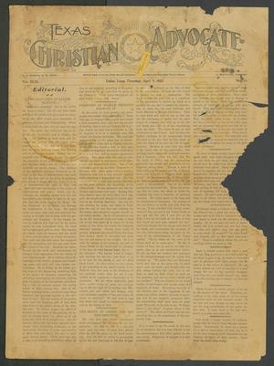 Primary view of object titled 'Texas Christian Advocate (Dallas, Tex.), Vol. 49, No. 33, Ed. 1 Thursday, April 9, 1903'.
