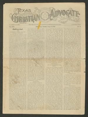 Primary view of object titled 'Texas Christian Advocate (Dallas, Tex.), Vol. 49, No. 52, Ed. 1 Thursday, August 20, 1903'.