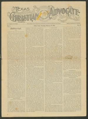 Primary view of object titled 'Texas Christian Advocate (Dallas, Tex.), Vol. 50, No. 27, Ed. 1 Thursday, February 25, 1904'.